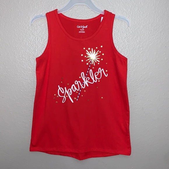 Girl Fourth of July sleeveless tank 7/8 M